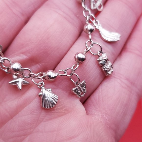 7 Inch 925 Sterling Silver Many Small Charms Bracelet - Picture 2 of 6